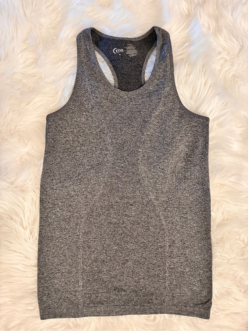 ZYIA Copper Charged Tank Top in Fog Gray Sz Medium Like New Sty 211 Activewear